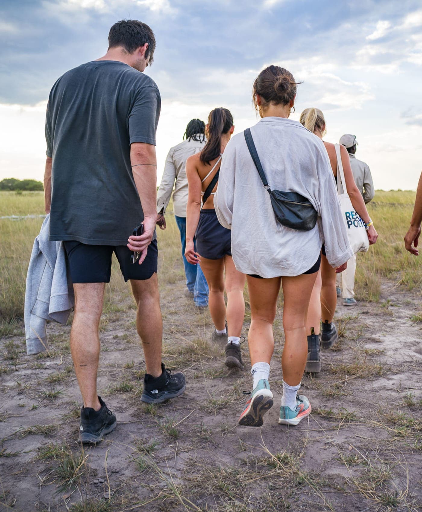 Group walking through the bush