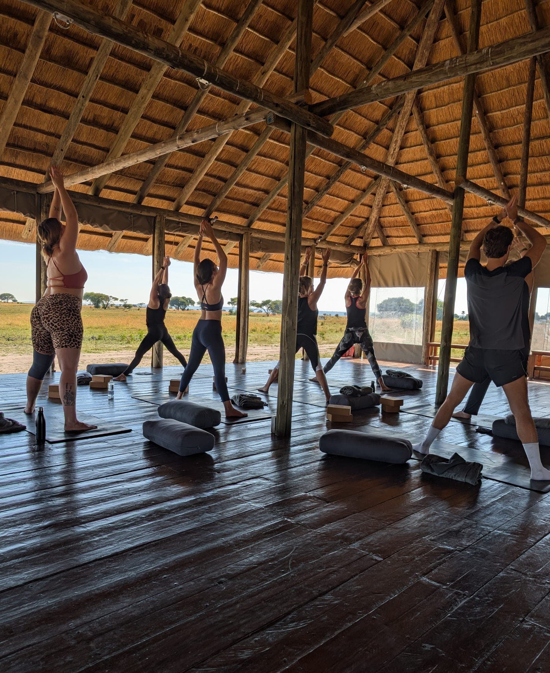 Yoga practice in the shala