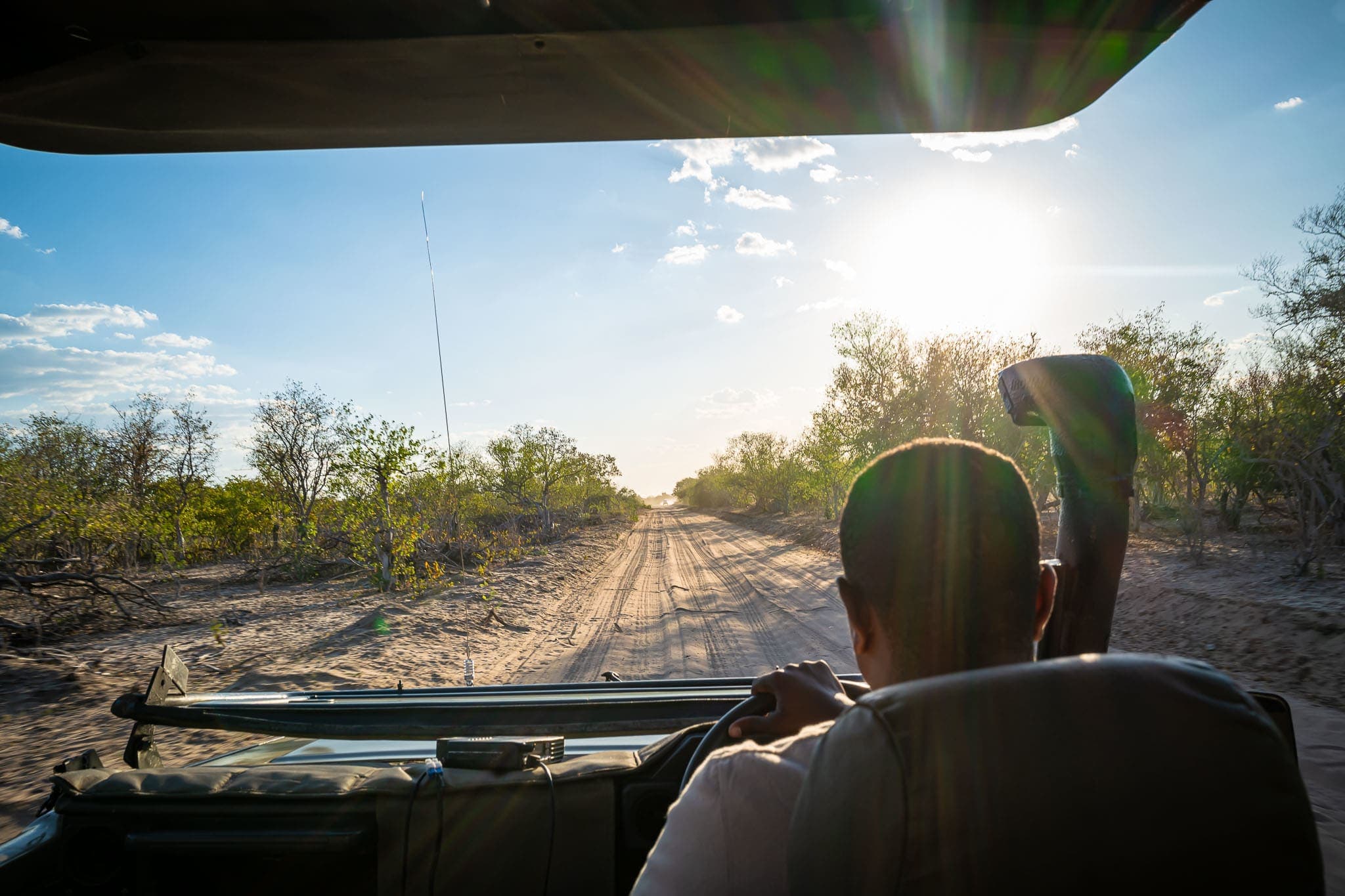 Das Camp Munga Plains über die Chobe-Überschwemmungsebene hinweg gesehen
