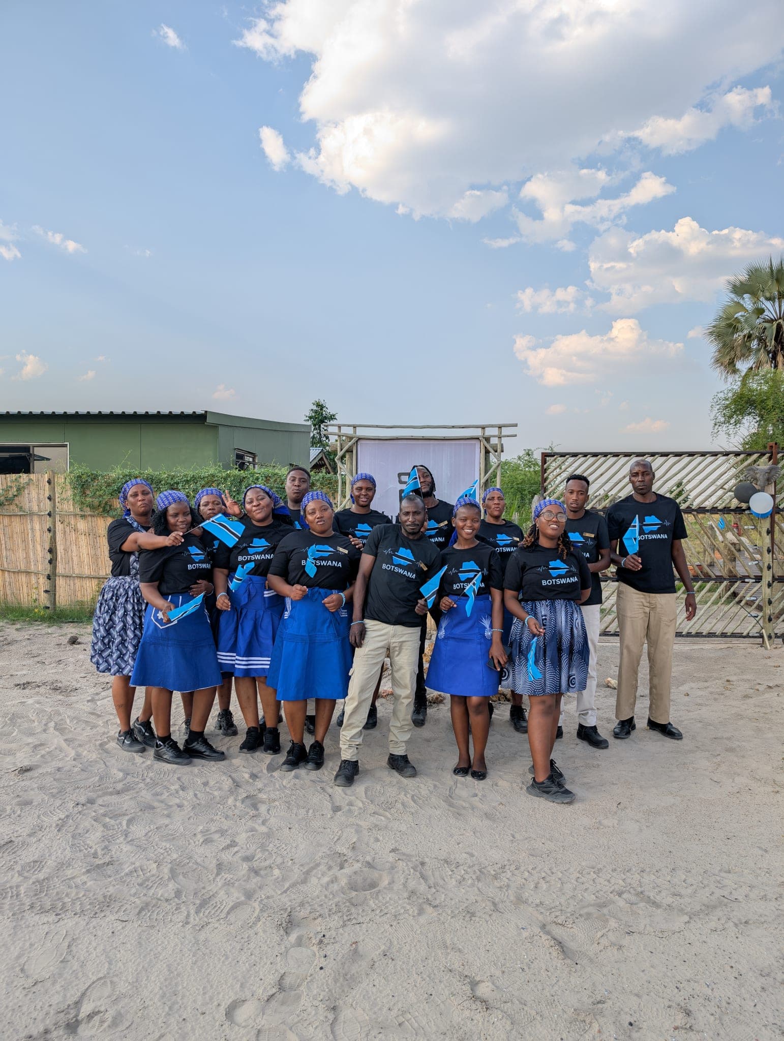 L’équipe de Munga Plains lors de la fête nationale du Botswana, septembre 2025